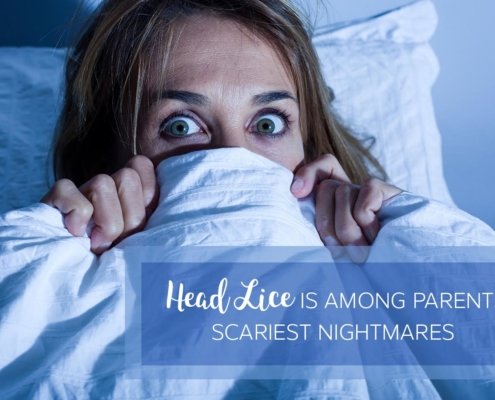 Head lice removal scares a mother hiding in bed because head lice is among parents’ scariest nightmares visit Lice Clinics of America - Lexington for more information